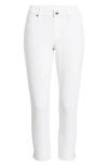 Hue Side Slit Pull-on Denim Capri Leggings In White