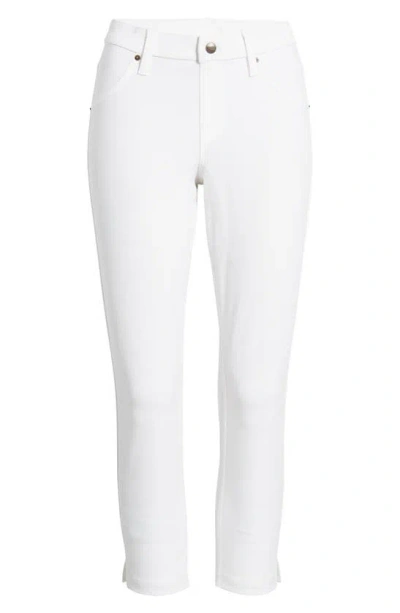 Hue Side Slit Pull-on Denim Capri Leggings In White