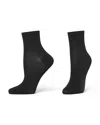 Hue Sleek Lightweight Crew Socks In Black