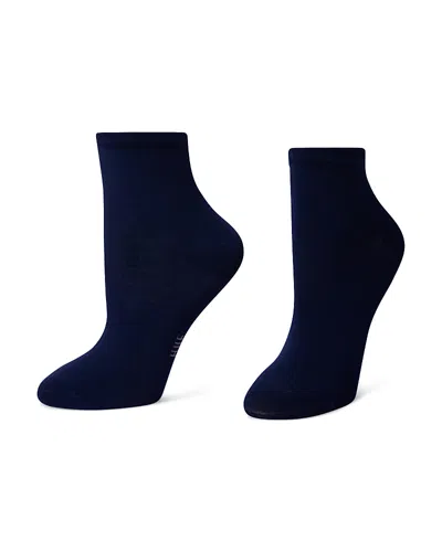 Hue Sleek Lightweight Crew Socks In Blue