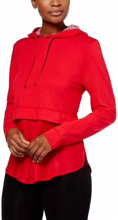 Hue Sleepwear Layered Look Shirttail Hoodie In Cupid In Black