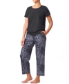 Hue Sleepwell Basic Tee Pant Separates With Temperature Regulating Technology In Margarita