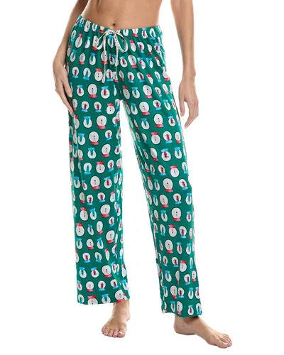 Hue Snow Globe Long Pajama Pant In Green