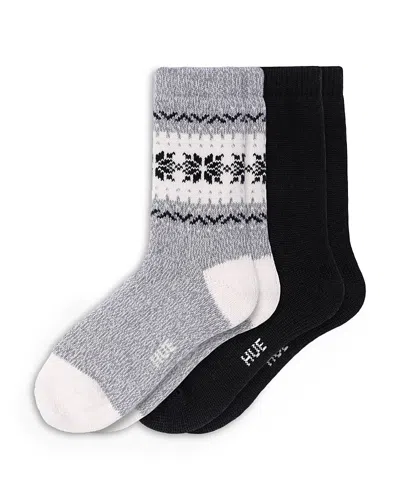 Hue Snowflake Border Boot Socks, Set Of 2 In Multi