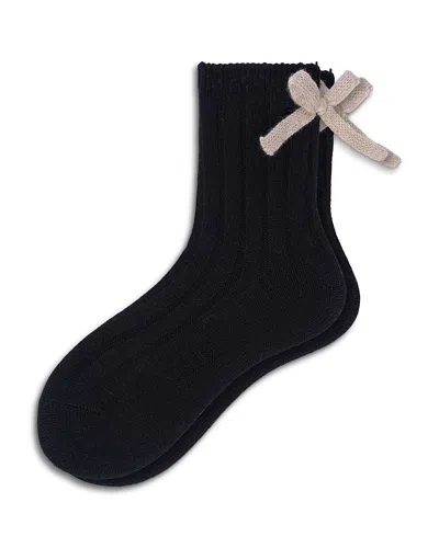 Hue So Soft Bow Anklet Socks In Black
