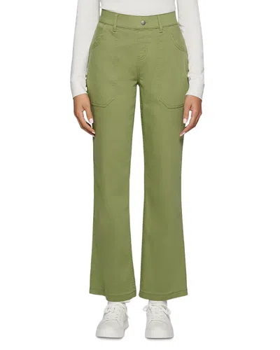 Hue Soft Canvas Utility Pants In Green