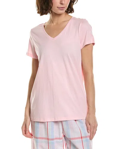 Hue Solid V-neck Pajama T-shirt In Brown