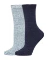 Hue Sparkle Marled Crew Socks, Pack Of 2 In Blue