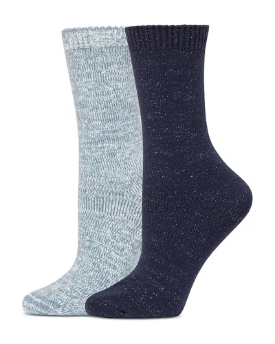Hue Sparkle Marled Crew Socks, Pack Of 2 In Blue