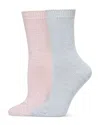Hue Sparkle Marled Crew Socks, Pack Of 2 In Pink