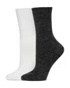 Hue Sparkle Assorted 2-pack Marled Crew Socks In White