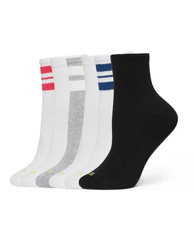Hue Sport Mini Crew Socks, Pack Of 6 In Multi