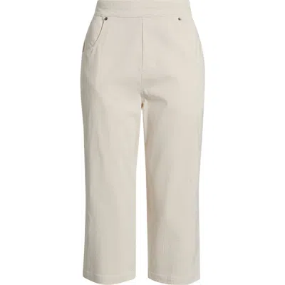 Hue Spring Stripe Petal Pusher Capri Pants In Neutral