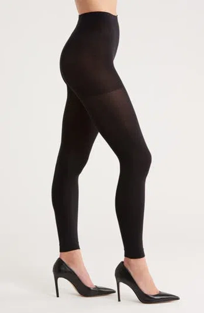 Hue Super Opaque Control Top Footless Tights In Black