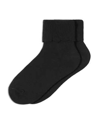 Hue Tulip Border Anklet Socks In Black