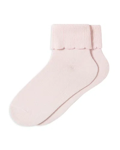 Hue Tulip Border Anklet Socks In Pink