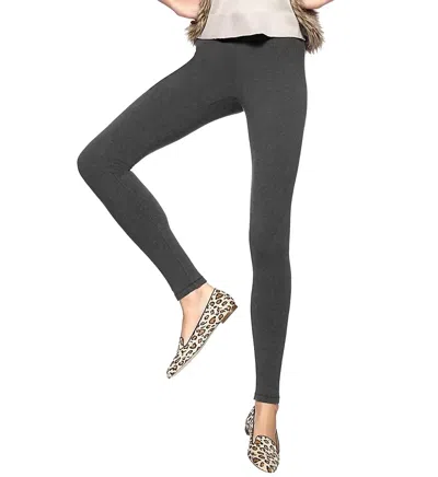 Hue Ultra Leggings With Wide Waistband In Graphite Heather In Gray