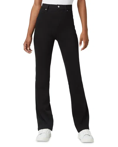 Hue Ultra Soft High Rise Denim Baby Bootcut Leggings In Black Denim