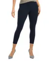 Hue Wide Waistband Blackout Capri Leggings In Navy