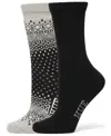 Hue Women's 2-pack Ombre Fair Isle Crew Socks In Animal Print