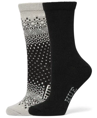 Hue Women's 2-pack Ombre Fair Isle Crew Socks In Animal Print