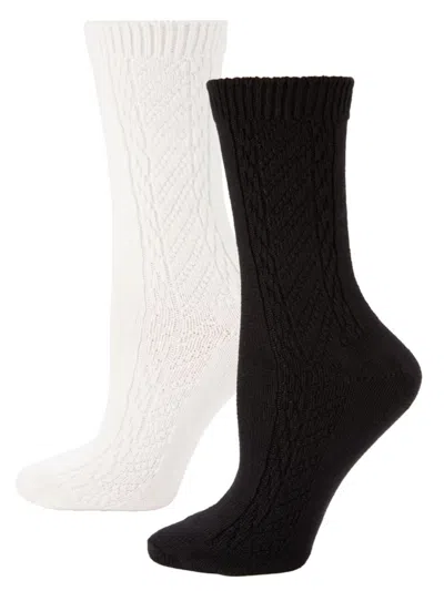 Hue Women's 2-pack Seed Stitch Boot Socks In Ivory