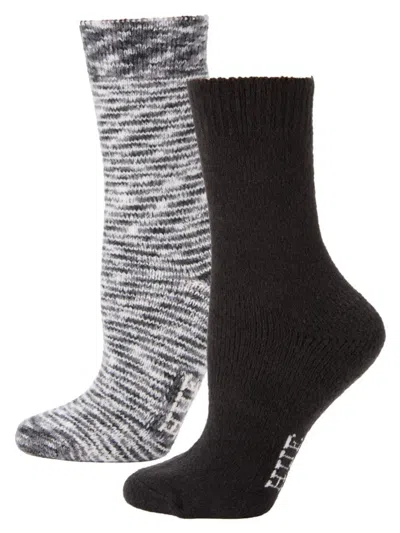 Hue Women's 2-pack Space Dye Boot Socks In Charcoal