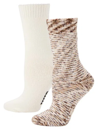 Hue Women's 2-pack Space Dye Boot Socks In Khaki