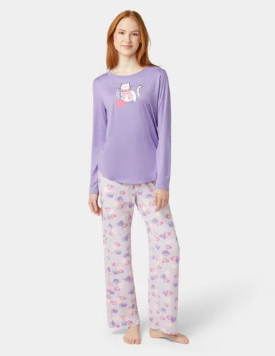Hue Women's 2-pc. Timeless Soft Jersey Packaged Pajama Set In Paisley Purple