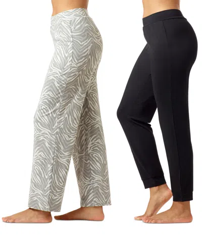 Hue Women's 2-pk. Pure Comfort Mid-rise Pajama Pants In Black