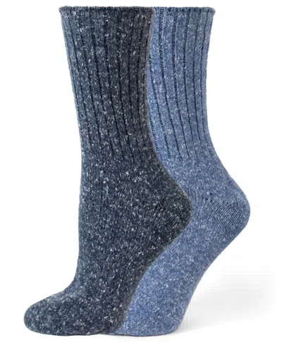 Hue Women's 2-pack Tweed Rib Boot Socks In Black