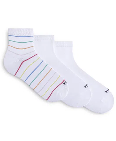 Hue Women's 3 Pack Super Soft Cropped Socks In White