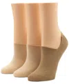 Hue Women's 3-pk. Arch Hug No-show Liner Socks U23201 In Neutral