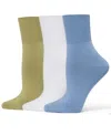 Hue Women's 3-pk. Bobby Ribbed-cuff Crew Socks U23317 In Blue