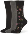 Hue Women's Roll Top Socks 3-pk. In Ditsy