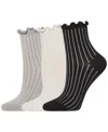 Hue Women's 3-pk. Sheer Ribbed Anklet Socks U24421mp In Multi