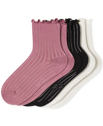 Hue Women's 3-pk. Sheer Ribbed Anklet Socks U24421mp In Multi