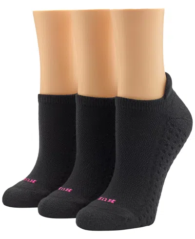 Hue Women's 3-pk. Air Cushion Tab-back No Show Socks In Black