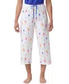 Hue Women's Beach Flamingos Printed Capri Pajama Pants In Egret