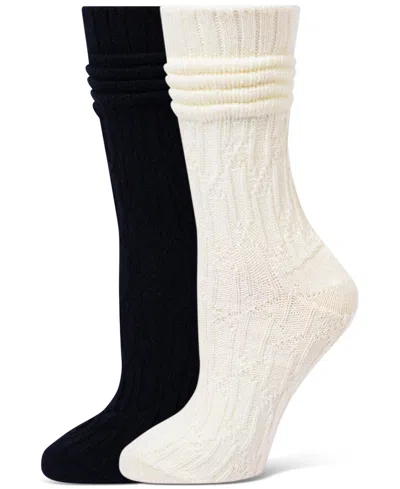 Hue Women's Bubble Cable Boot Sock 2 Socks, 2-pack In Ivory Pack