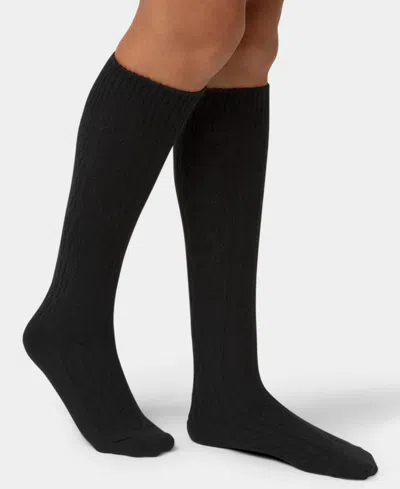 Hue Women's Cable Knit Knee-high Socks In Black