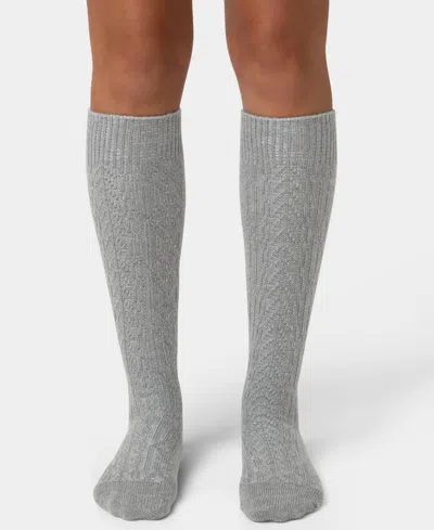 Hue Women's Cable Knit Knee-high Socks In Gray