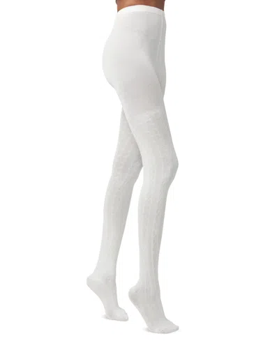 Hue Women's Cable Sweater Tights U24245 In Ivory