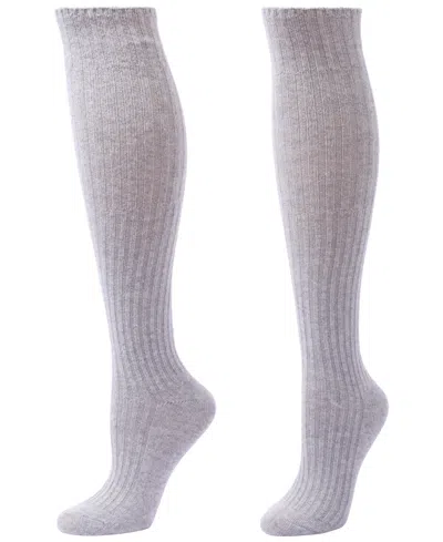 Hue Women's Cashmere-blend Ribbed Knee-high Socks In Gray