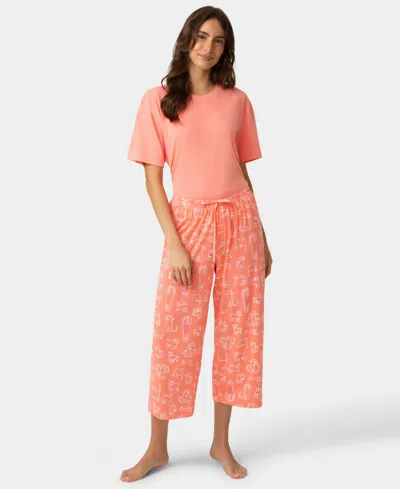 Hue Women's Cat Love Dog Pj Capri In Pink