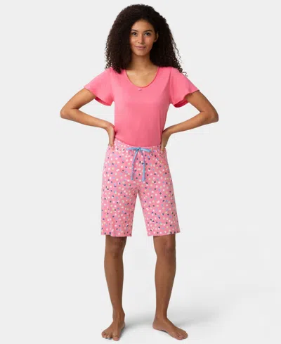 Hue Women's Chalk Dot Pj Bermuda In Pink