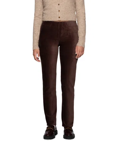 Hue Women's Classic Corduroy Pull-on Mid-rise Pants In Brown