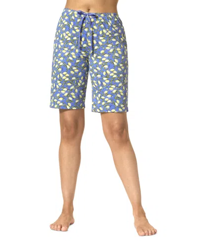 Hue Women's Classic Lemons Bermuda Pajama Shorts In Baja Blue