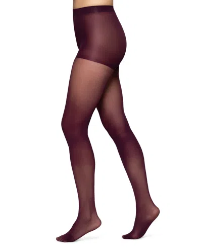 Hue Women's Control Top Sheer Tights In Cabernet