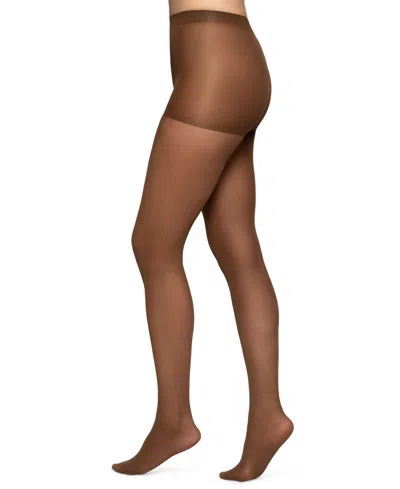 Hue Women's Control Top Sheer Tights In Cocao